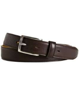 John Varvatos dark brown leather square buckle belt   up to 70 