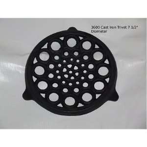  Black Cast Iron Trivet Support 7 1/2 Round for Wood 
