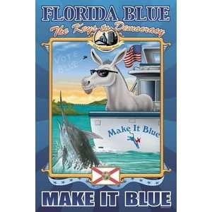  Florida Blue   The Keys to Democracy   12x18 Framed Print 