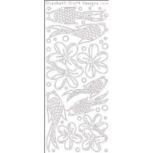 Koi Fish & Flowers Peel Off Stickers 4X9 Sheet Silver