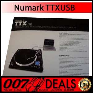 NUMARK TTX USB PRO DJ DIRECT DRIVE TURNTABLE HIGH TORQ  