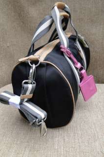 FOSSIL Black Key Per Duffle Satchel Bag NWT Leather Trim  