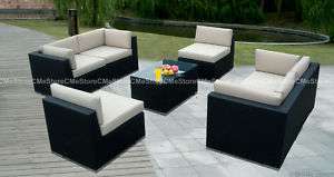 Outdoor Patio Wicker Furniture Sectional 7pc Set  