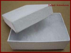 100 WHITE COTTON FILLED JEWELRY GIFT RING BOXES #21  