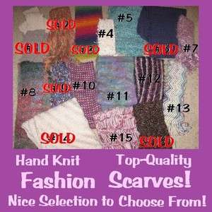   Hand Knit Top Quality Fashion/Winter Scarf~Design Style&Color Choice