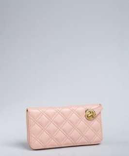 Marc Jacobs pink quilted leather Deluxe zip wallet