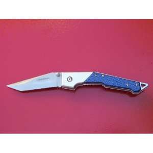  5 Half Tanto Point Pockrt Knife Blue Handle