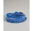 chan luu bright blue mixed swarovski crystal and leather wrap bracelet