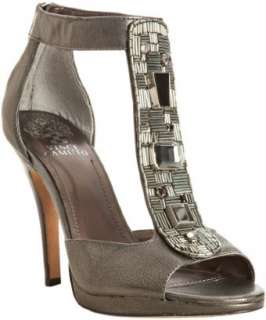 Vince Camuto steel leather Jessica beaded t strap sandals   