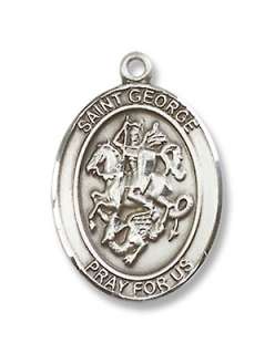 Sterling Silver St. George Medal Saint Patron Protector  
