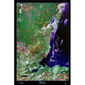  Satellite poster print print map of Belize 24x36 glossy 