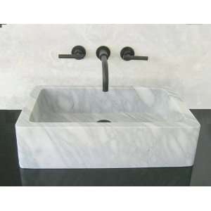   Stone Vessel Sink Malaga CR. 22L x 15W x 5.75H, Carrara Marble