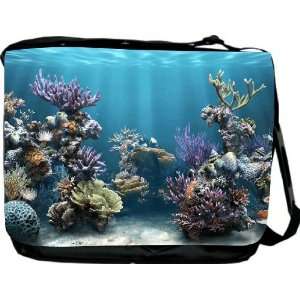 Tropical Saltwater Tank Design Messenger Bag   Book Bag   School Bag 