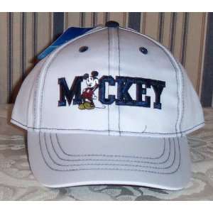   MICKEY MOUSE Embroidered Logo White Youth Size Adj. Baseball Cap HAT