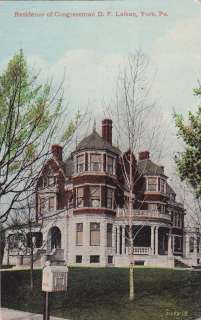 Residence Congressman DF Lalean York PA old 1900s view postcard  