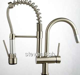 Brushed Nickel Kitchen Faucet with Pull Down Spray Spout 0322E  
