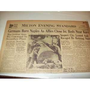  WWII Battle Newspaper 1943 Germans Burn Naples Everything 