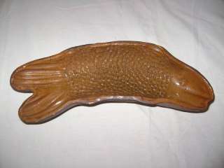 Antique Redware Circa 1875 Fish Pudding Mold  