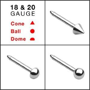 316L Surgical Steel Nose Stud With Ball End   20G   1/4 Length   Sold 