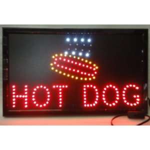  Flashing LED HOT DOG OPEN SIGN 22X13 