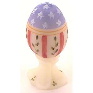   Art Glass, Hand Painted Glass, Patriotic Egg #5146AX