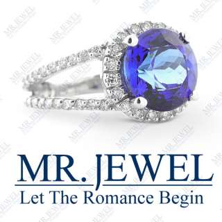 25 CT ROUND TANZANITE AND DIAMOND RING AAAA COLOR  