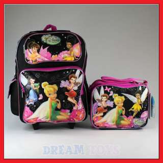 Disney Tinkerbell 16 Backpack and Lunch Bag Set Roller  