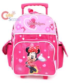 Disney Minnie Mouse Pink Roller Bag Shcool Rolling backpack 1