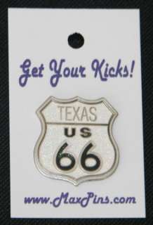 Route 66 Series   Texas 66 Sign Lapel Pin  