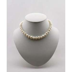 Strand Pearl Necklace 10 mm White Cultured Freshwater Pearls 16 Inch 