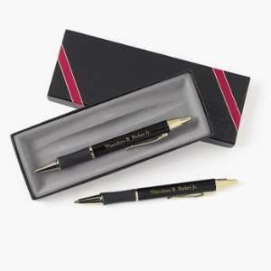 Personalized Black Monte Cristo Pen & Pencil Set   Office Fun & Office 