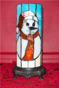   TIFFANY STYLE CHRISTMAS LAMP TIFFANY STYLE SNOWMAN TABLE LAMP  