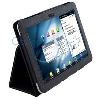 For Samsung Galaxy Tab 8.9 Tablet Premium Black Flip Leather Hard Case 