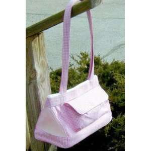   Pet Carrier   Gingham  Color PINK AND WHITE  Size SMALL Pet