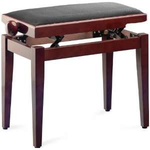  Stagg Mahogany Piano Bench  Black with Adjustable Height 