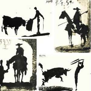  Picassos Bullfight Set (set of four prints) by Pablo Picasso 