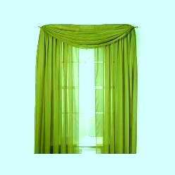 SHEER VOILE 216 WINDOW SCARF LIME GREEN  