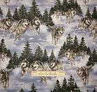 Wolves Wild Wolf Snow Dog Scenic Hautman Wildlife Cotton Fabric 1.722 