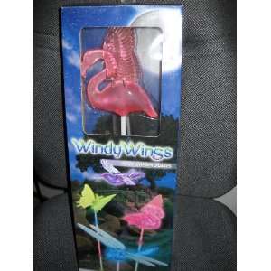    Windy Wings Solar Garden Stakes Pink Flamingo