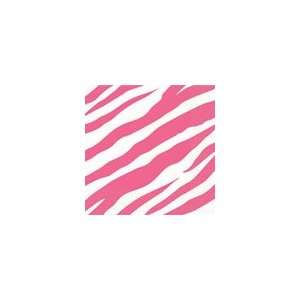 Pink Zebra Print Beverage Napkins