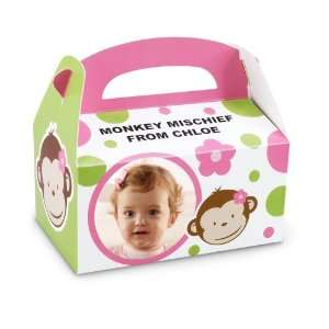  Pink Mod Monkey Personalized Empty Favor Boxes (8) Toys 