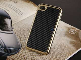   Golden Chrome Cover Case For iPhone 4G 4S w/ Screen Guard Film  