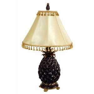    Glazed Sable Porcelain Pineapple Table Lamp