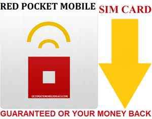 RED POCKET MOBILE SIM CARD   AT&T GSM NETWORK   UNLIMITED PREPAID 