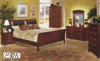 Pc Mahogany Queen Sleigh Bedroom Set (AC8428QSET)  