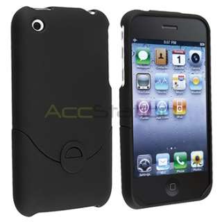 for Iphone 3G S 3GS Case Slide Cover Hard Rubber Black  