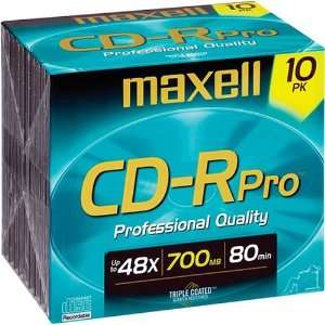  Maxell CDR PRO 700MB 80MIN 48X W/ JC 10PK ( 648410 