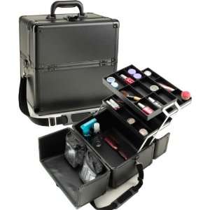   Black Makeup case   Professional Makuep artist case w/Trays Beauty