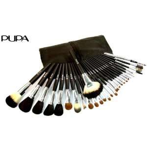   Hair Professional Makeup Brush Set & Leather Case   Black Beauty