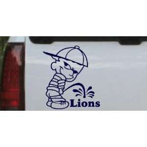  Pee On Lions Car Window Wall Laptop Decal Sticker    Navy 
